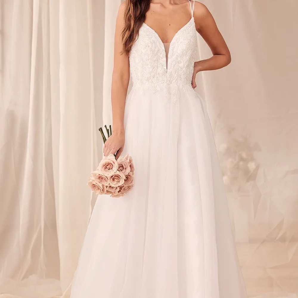 Forever Is Ours White Sequin Embroidered Tulle Maxi Dress